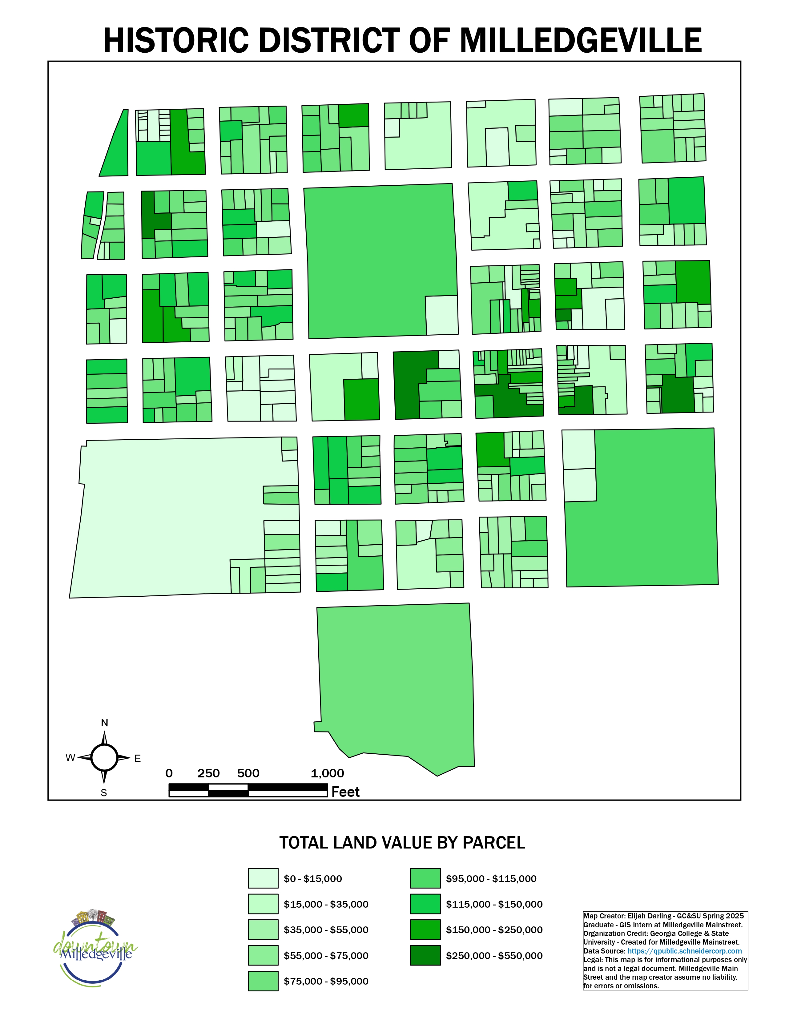 Mill Mainstreet Total Land Value page